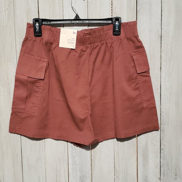 SO Shorts 13 Juniors Pink Mauve Utility Pull On Pockets Stretch Cargo - Picture 3 of 6